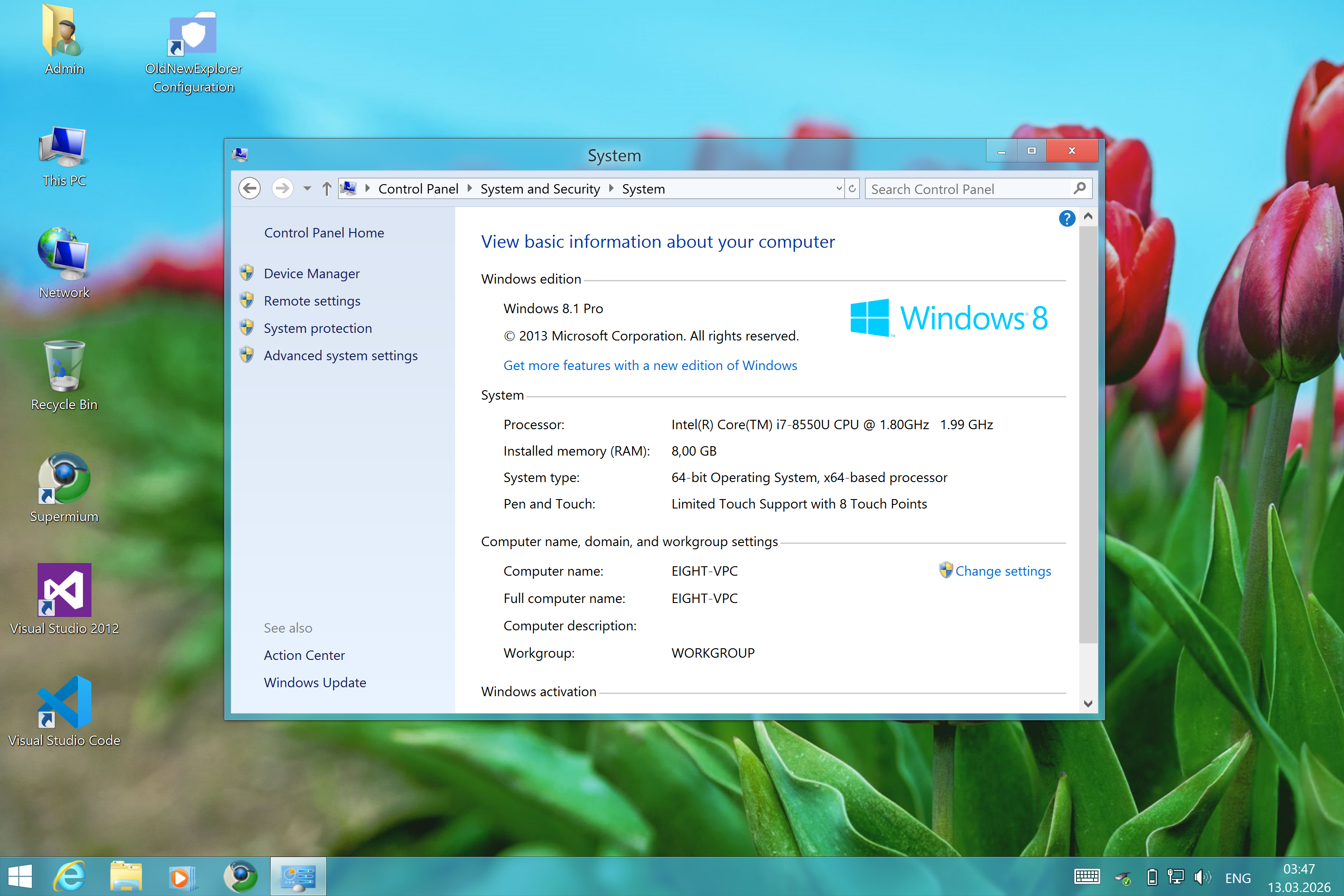 Windows 8.1: converted to Windows 8 RP